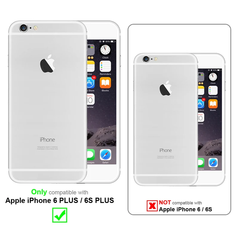 Cadorabo Hülle kompatibel mit Apple iPhone 6 PLUS / 6S PLUS 2-in-1 Schutzhülle mit TPU Silikon-Rand und Acryl-Glas-Rücken