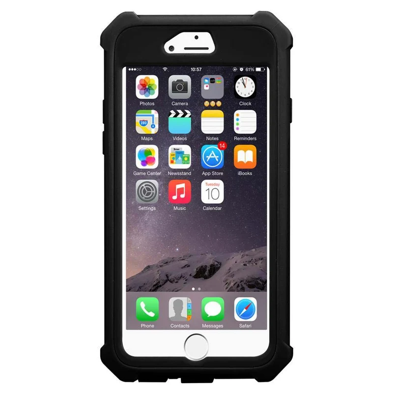 Cadorabo Hülle kompatibel mit Apple iPhone 6 / 6S 2-in-1 Schutzhülle mit TPU Silikon-Rand und Acryl-Glas-Rücken