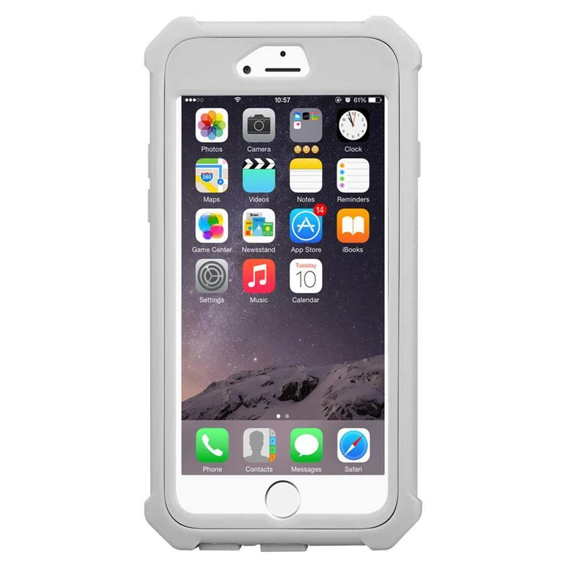 Cadorabo Hülle kompatibel mit Apple iPhone 6 / 6S 2-in-1 Schutzhülle mit TPU Silikon-Rand und Acryl-Glas-Rücken