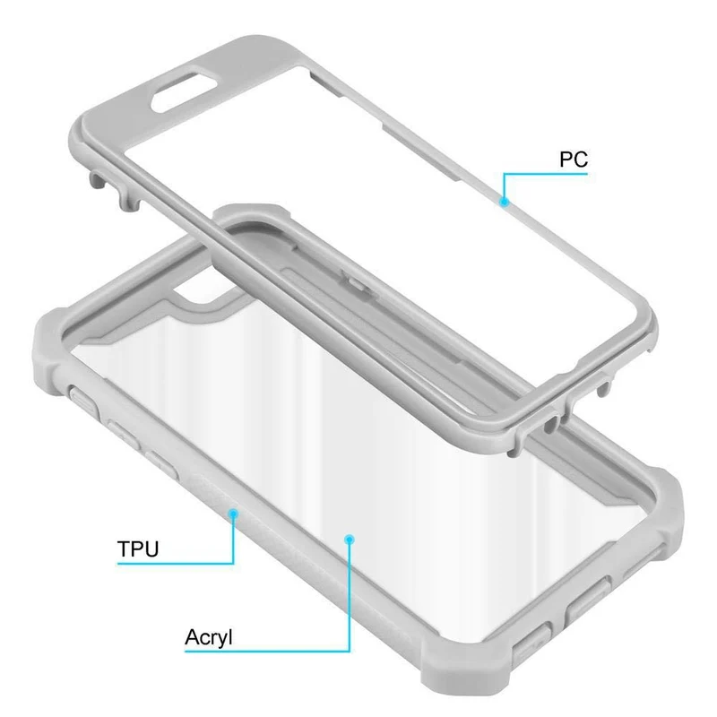 Cadorabo Hülle kompatibel mit Apple iPhone 6 / 6S 2-in-1 Schutzhülle mit TPU Silikon-Rand und Acryl-Glas-Rücken