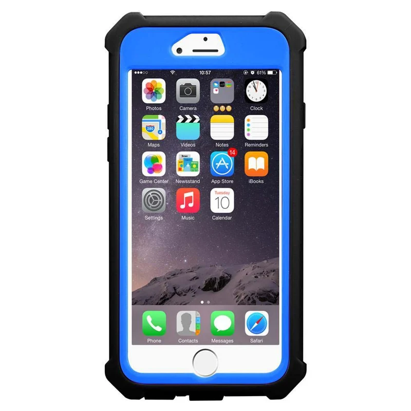 Cadorabo Hülle kompatibel mit Apple iPhone 6 / 6S 2-in-1 Schutzhülle mit TPU Silikon-Rand und Acryl-Glas-Rücken