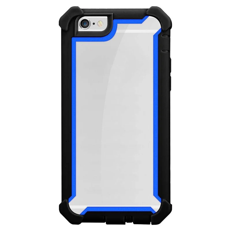 Cadorabo Hülle kompatibel mit Apple iPhone 6 / 6S 2-in-1 Schutzhülle mit TPU Silikon-Rand und Acryl-Glas-Rücken
