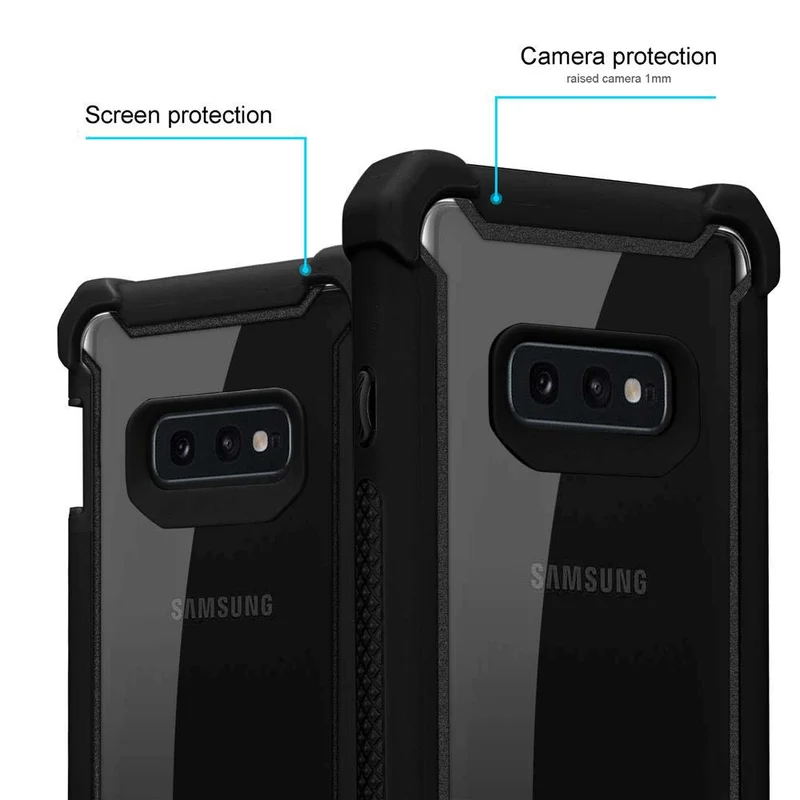 Cadorabo Hülle kompatibel mit Samsung Galaxy S10e 2-in-1 Schutzhülle mit TPU Silikon-Rand und Acryl-Glas-Rücken