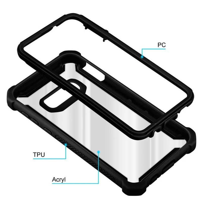 Cadorabo Hülle kompatibel mit Samsung Galaxy S10e 2-in-1 Schutzhülle mit TPU Silikon-Rand und Acryl-Glas-Rücken