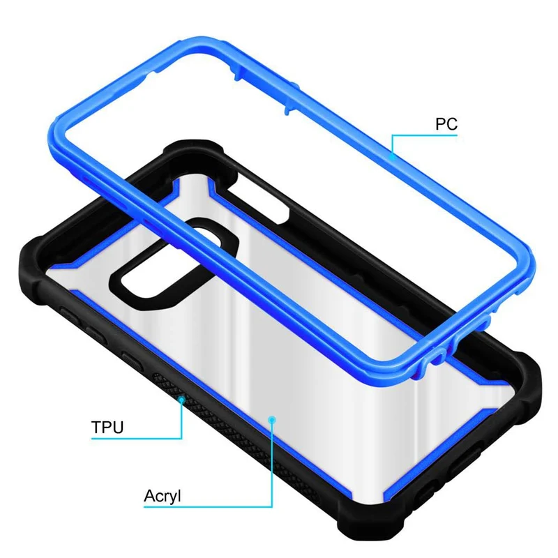 Cadorabo Hülle kompatibel mit Samsung Galaxy S10e 2-in-1 Schutzhülle mit TPU Silikon-Rand und Acryl-Glas-Rücken