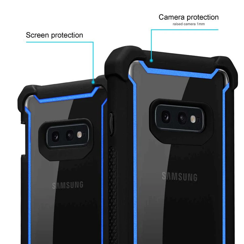 Cadorabo Hülle kompatibel mit Samsung Galaxy S10e 2-in-1 Schutzhülle mit TPU Silikon-Rand und Acryl-Glas-Rücken