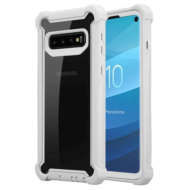 Cadorabo Hülle kompatibel mit Samsung Galaxy S10 PLUS 2-in-1 Schutzhülle mit TPU Silikon-Rand und Acryl-Glas-Rücken