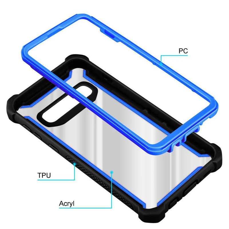 Cadorabo Hülle kompatibel mit Samsung Galaxy S10 PLUS 2-in-1 Schutzhülle mit TPU Silikon-Rand und Acryl-Glas-Rücken