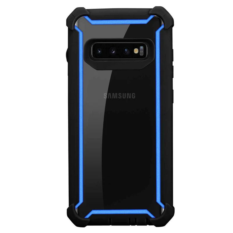 Cadorabo Hülle kompatibel mit Samsung Galaxy S10 PLUS 2-in-1 Schutzhülle mit TPU Silikon-Rand und Acryl-Glas-Rücken