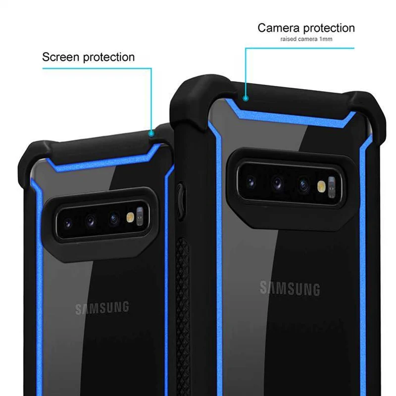 Cadorabo Hülle kompatibel mit Samsung Galaxy S10 PLUS 2-in-1 Schutzhülle mit TPU Silikon-Rand und Acryl-Glas-Rücken