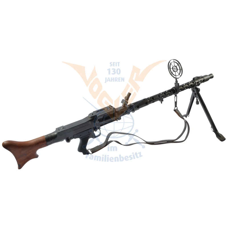 MG 34 Maschinengewehr, DEKO, Deutschland 1934, 2. WK, mit Gurt und Visier, Holzschaft, Metall, DENIX Nr. 9317