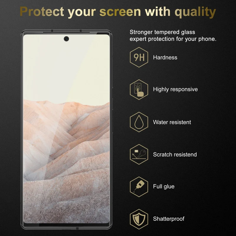 Cadorabo 3x Panzer Folie kompatibel mit Google PIXEL 6 PRO - Schutzfolie 3er Pack Gehärtetes (Tempered) Display-Schutzglas in 9H Härte mit 3D Touch Kompatibilität