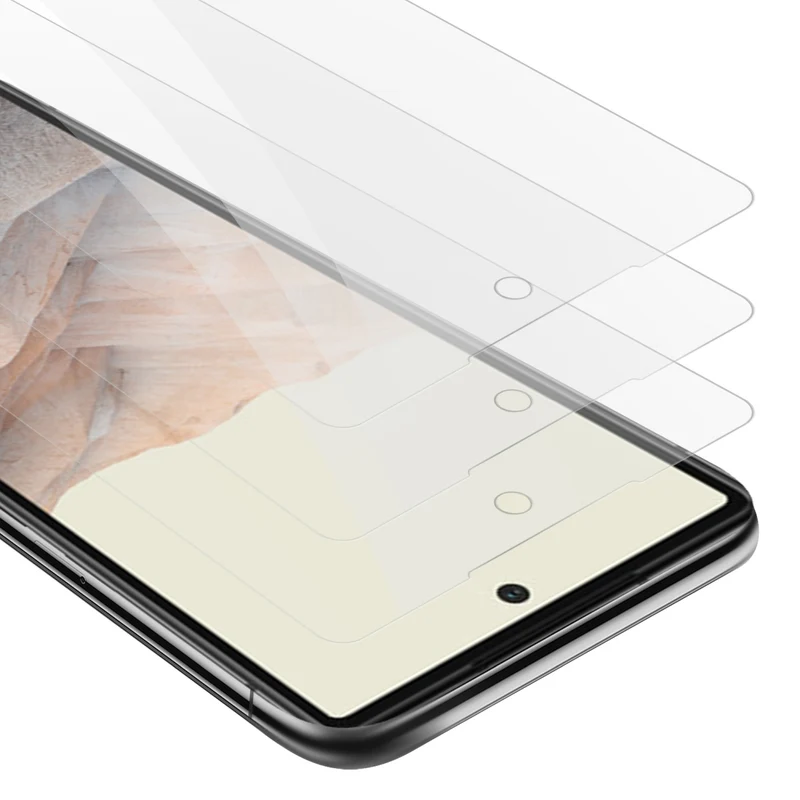 Cadorabo 3x Panzer Folie kompatibel mit Google PIXEL 6 - Schutzfolie 3er Pack Gehärtetes (Tempered) Display-Schutzglas in 9H Härte mit 3D Touch Kompatibilität
