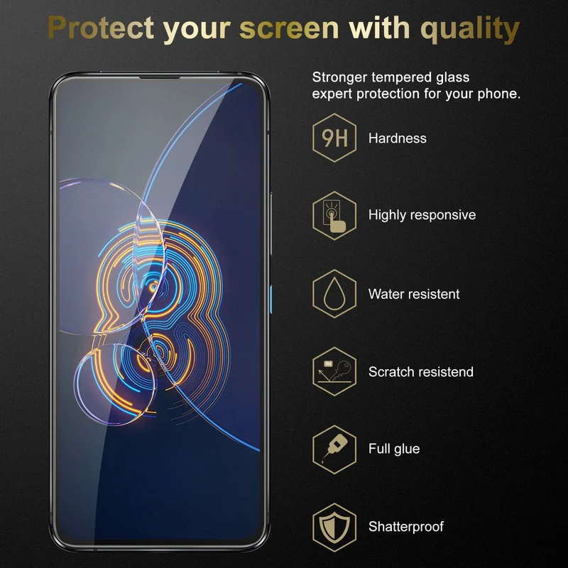Cadorabo Panzer Folie kompatibel mit Asus ZenFone 8 FLIP - Schutzfolie Gehärtetes (Tempered) Display-Schutzglas in 9H Härte mit 3D Touch Kompatibilität