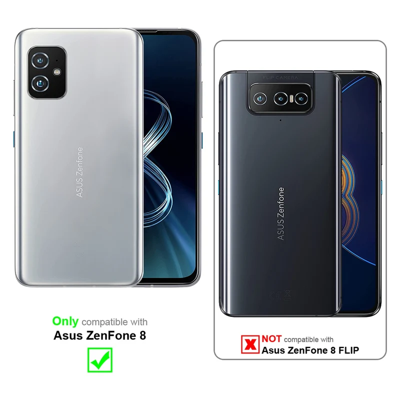 Cadorabo 3x Panzer Folie kompatibel mit Asus ZenFone 8 - Schutzfolie 3er Pack Gehärtetes (Tempered) Display-Schutzglas in 9H Härte mit 3D Touch Kompatibilität