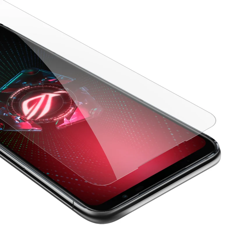 Cadorabo Panzer Folie kompatibel mit Asus ROG Phone 5 - Schutzfolie Gehärtetes (Tempered) Display-Schutzglas in 9H Härte mit 3D Touch Kompatibilität