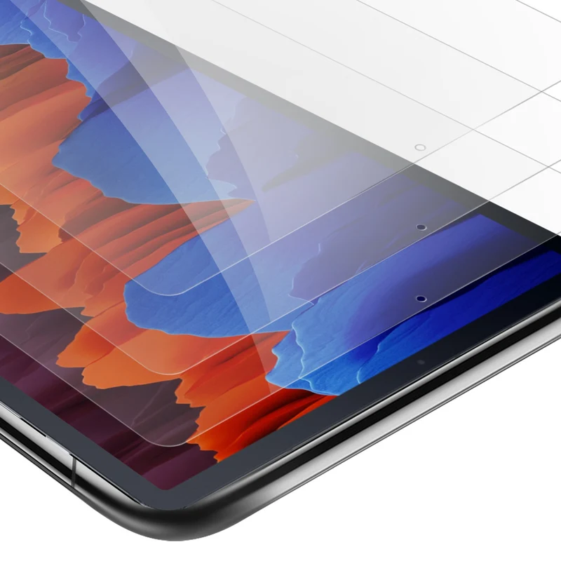 Cadorabo 3x Panzer Folie kompatibel mit Samsung Galaxy Tab S7 FE / S7 PLUS (12.4 Zoll) 3er Pack Gehärtetes (Tempered) Display-Schutzglas in 9H Härte mit 3D Touch Kompatibilität