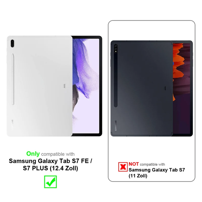 Cadorabo 3x Panzer Folie kompatibel mit Samsung Galaxy Tab S7 FE / S7 PLUS (12.4 Zoll) 3er Pack Gehärtetes (Tempered) Display-Schutzglas in 9H Härte mit 3D Touch Kompatibilität