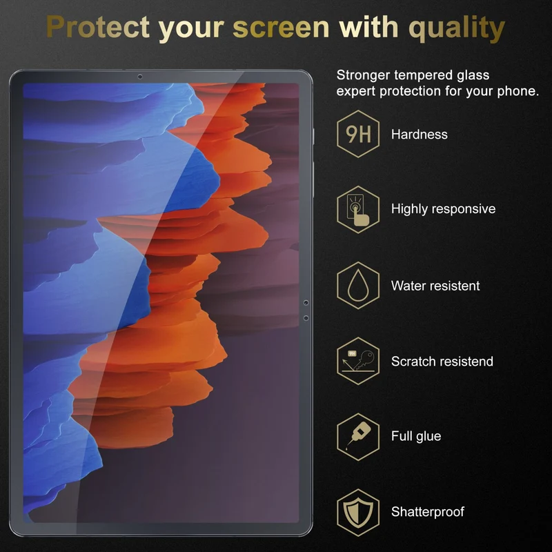 Cadorabo Panzer Folie kompatibel mit Samsung Galaxy Tab S7 FE / S7 PLUS (12.4 Zoll) Gehärtetes (Tempered) Display-Schutzglas in 9H Härte mit 3D Touch Kompatibilität