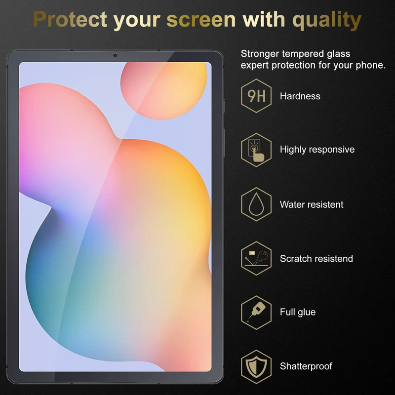 Cadorabo 3x Panzer Folie kompatibel mit Samsung Galaxy Tab S6 LITE (10.4 Zoll) 3er Pack Gehärtetes (Tempered) Display-Schutzglas in 9H Härte mit 3D Touch Kompatibilität