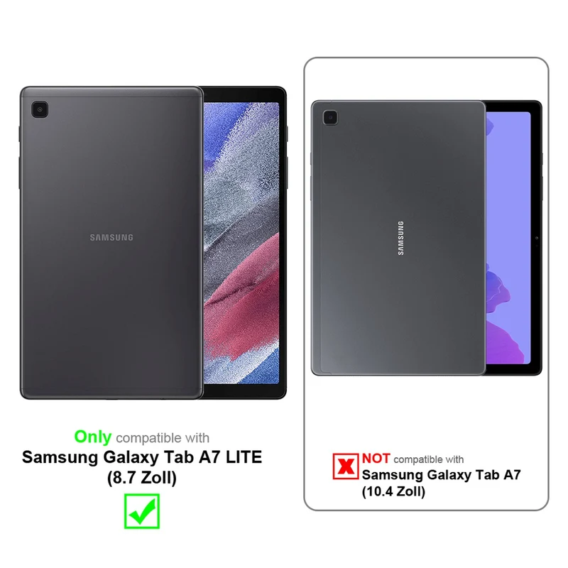 Cadorabo Panzer Folie kompatibel mit Samsung Galaxy Tab A7 LITE (8.7 Zoll) Gehärtetes (Tempered) Display-Schutzglas in 9H Härte mit 3D Touch Kompatibilität