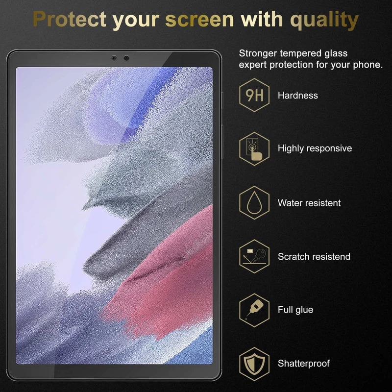 Cadorabo Panzer Folie kompatibel mit Samsung Galaxy Tab A7 LITE (8.7 Zoll) Gehärtetes (Tempered) Display-Schutzglas in 9H Härte mit 3D Touch Kompatibilität