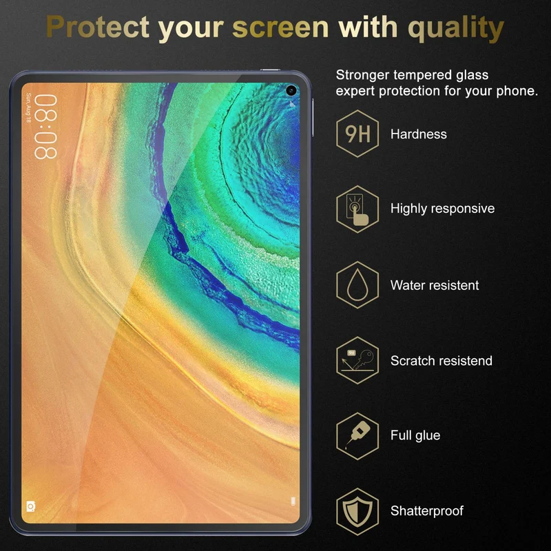 Cadorabo Panzer Folie kompatibel mit Huawei MatePad PRO (10.8 Zoll) Gehärtetes (Tempered) Display-Schutzglas in 9H Härte mit 3D Touch Kompatibilität