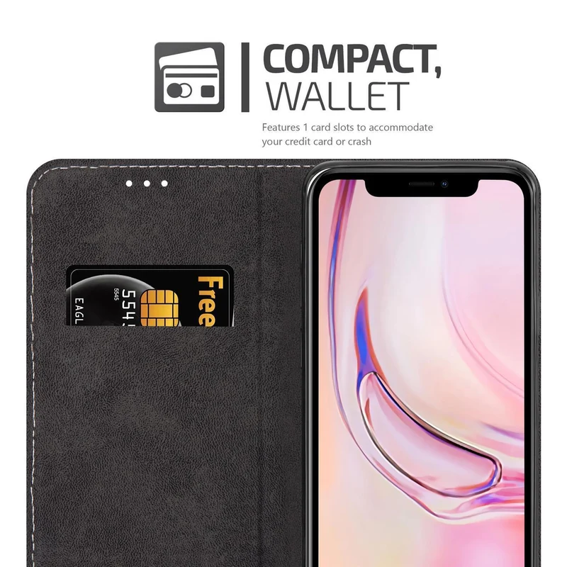 Cadorabo Hülle kompatibel mit Apple iPhone 13 PRO MAX Schutzhülle mit Magnetverschluss, Standfunktion und Kartenfach