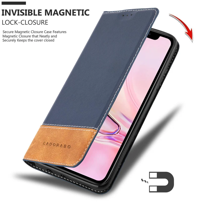 Cadorabo Hülle kompatibel mit Apple iPhone 13 Schutzhülle mit Magnetverschluss, Standfunktion und Kartenfach