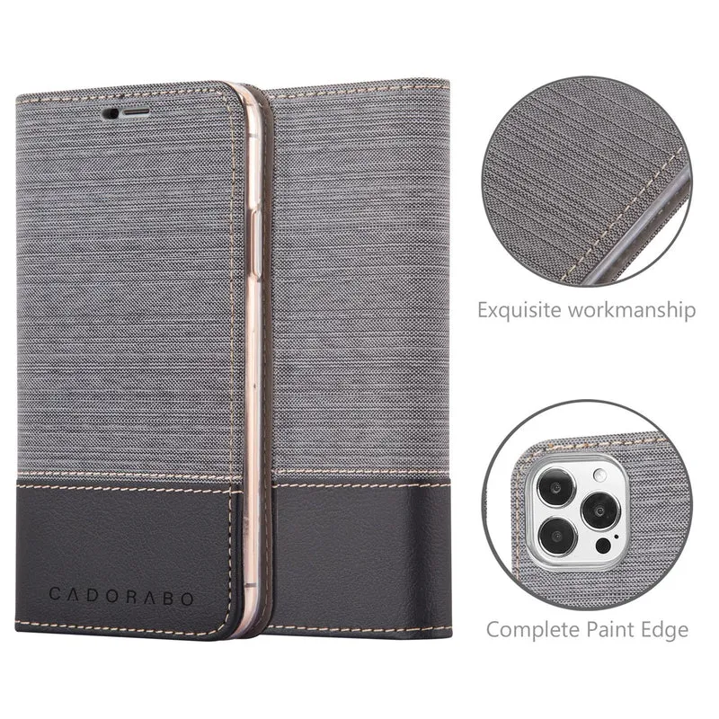 Cadorabo Hülle kompatibel mit Apple iPhone 13 PRO MAX Schutzhülle mit Magnetverschluss, Standfunktion und Kartenfach