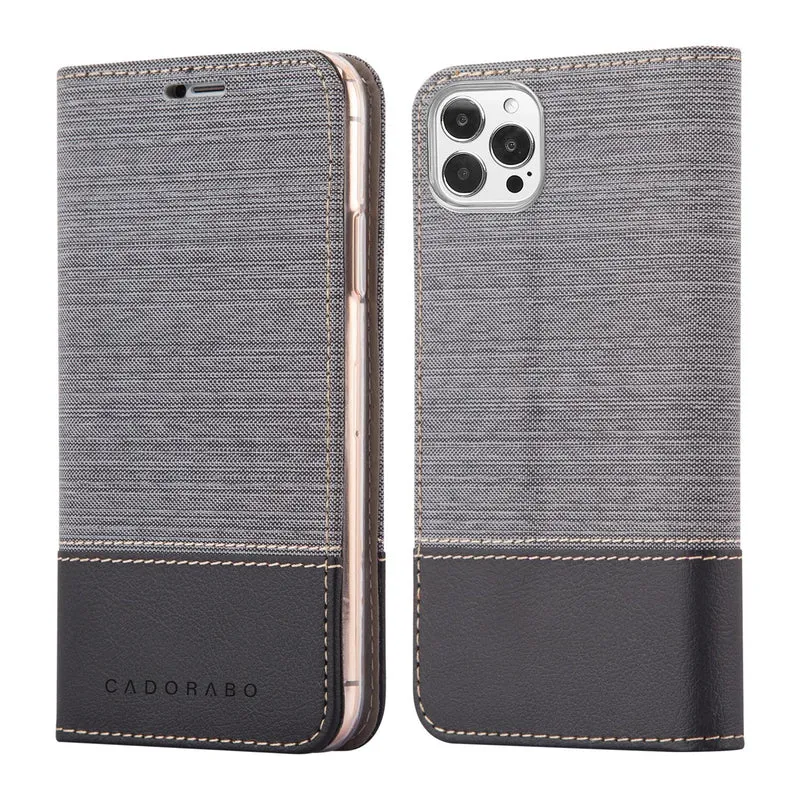 Cadorabo Hülle kompatibel mit Apple iPhone 13 PRO MAX Schutzhülle mit Magnetverschluss, Standfunktion und Kartenfach