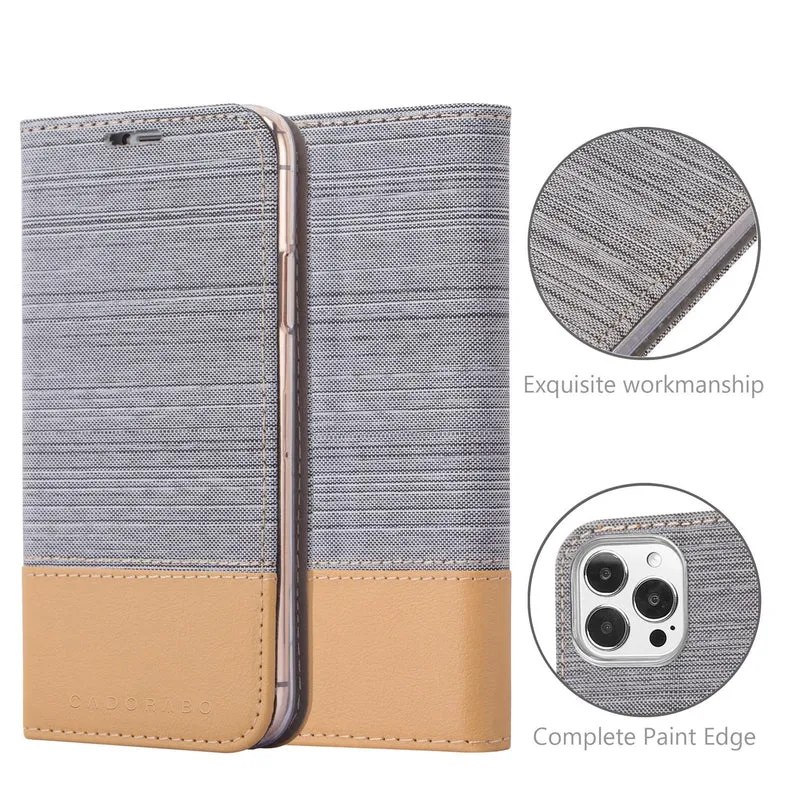 Cadorabo Hülle kompatibel mit Apple iPhone 13 PRO MAX Schutzhülle mit Magnetverschluss, Standfunktion und Kartenfach