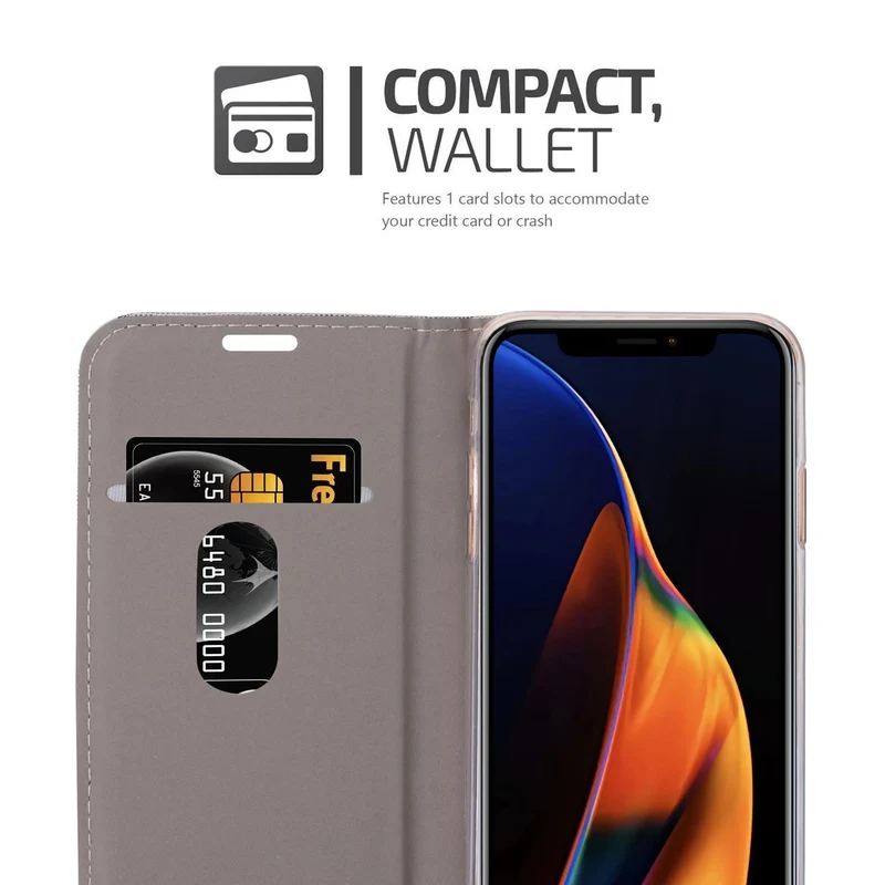 Cadorabo Hülle kompatibel mit Apple iPhone 13 PRO MAX Schutzhülle mit Magnetverschluss, Standfunktion und Kartenfach