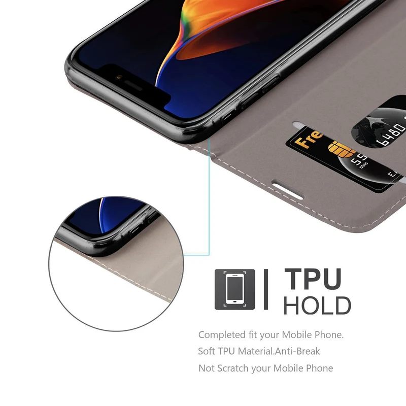 Cadorabo Hülle kompatibel mit Apple iPhone 13 Schutzhülle mit Magnetverschluss, Standfunktion und Kartenfach