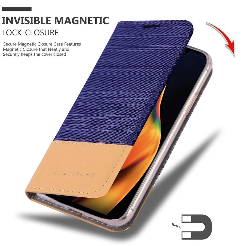 Cadorabo Hülle kompatibel mit Apple iPhone 13 Schutzhülle mit Magnetverschluss, Standfunktion und Kartenfach