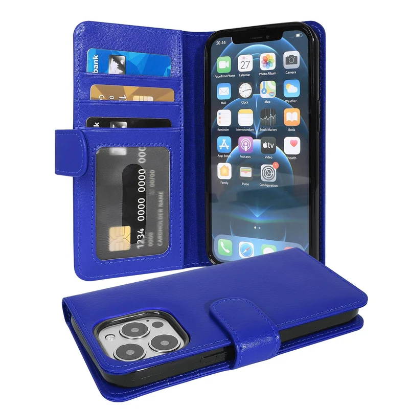 Cadorabo Hülle kompatibel mit Apple iPhone 13 PRO MAX Schutzhülle mit Magnetverschluss und 3 Kartenfächern