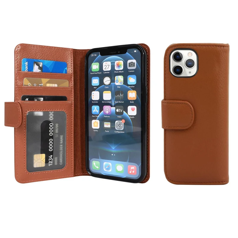 Cadorabo Hülle kompatibel mit Apple iPhone 13 PRO MAX Schutzhülle mit Magnetverschluss und 3 Kartenfächern