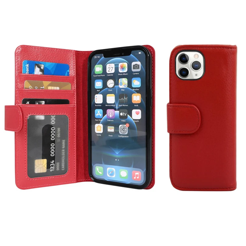 Cadorabo Hülle kompatibel mit Apple iPhone 13 PRO MAX Schutzhülle mit Magnetverschluss und 3 Kartenfächern