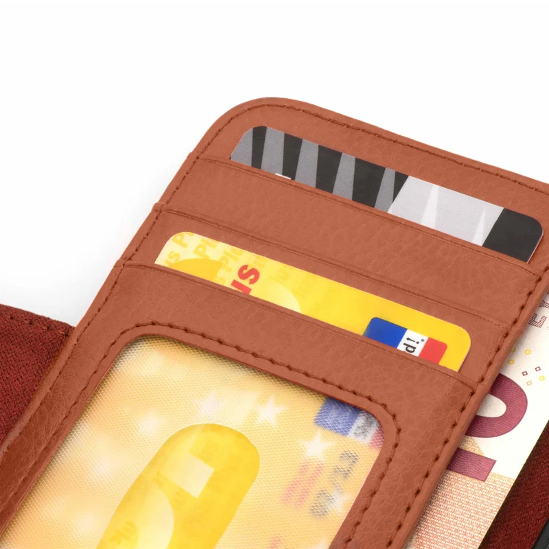 Cadorabo Hülle kompatibel mit Apple iPhone 13 Schutzhülle mit Magnetverschluss und 3 Kartenfächern