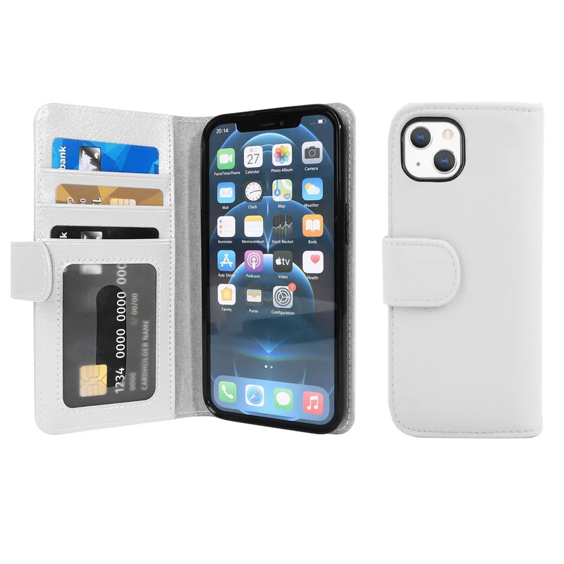 Cadorabo Hülle kompatibel mit Apple iPhone 13 Schutzhülle mit Magnetverschluss und 3 Kartenfächern