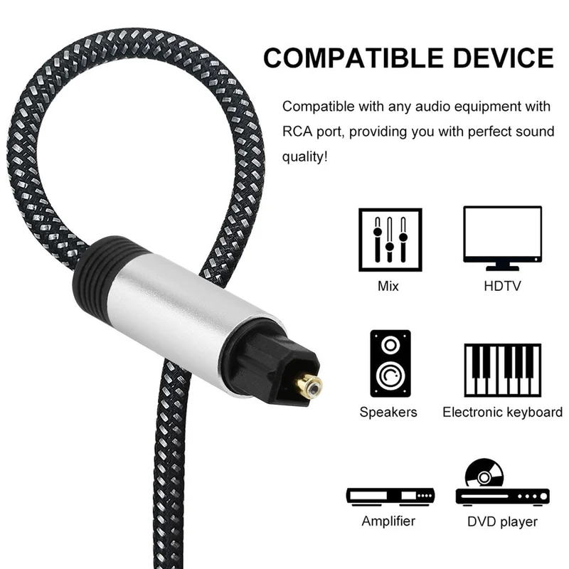 Cadorabo Digitales Audio Kabel 3m 3m Toslink zu Toslink Kabel - Optisches Digitalkabel für Stereoanlage, Soundbar, Heimkino