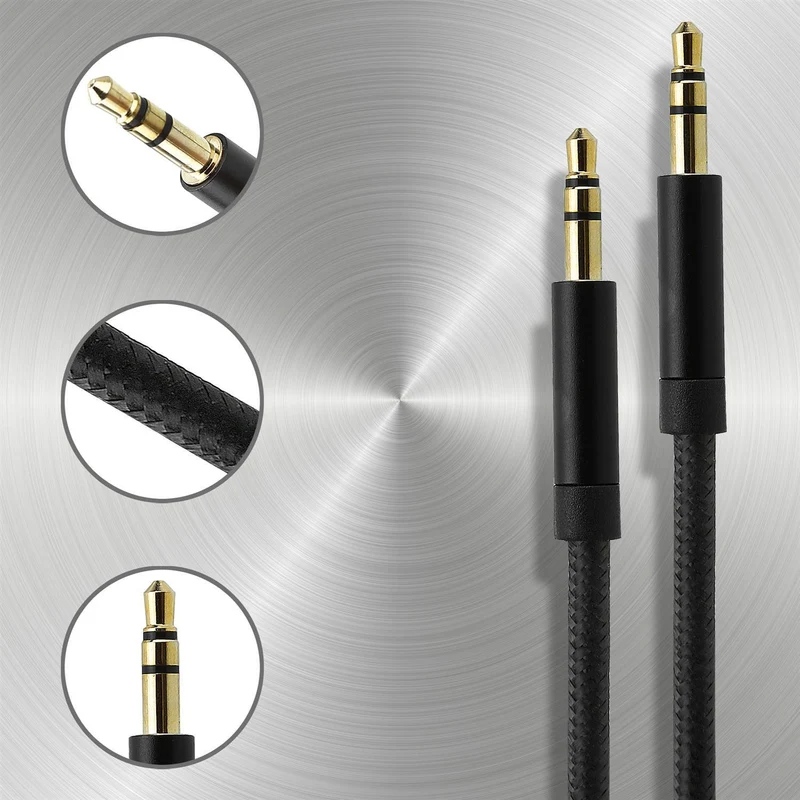 Cadorabo Aux Audio Kabel 3.5mm 3m 3m in ZYZ - Stereo Klinkenkabel kompatibel mit gängigen Geräten mit 3.5mm Aux Anschluss