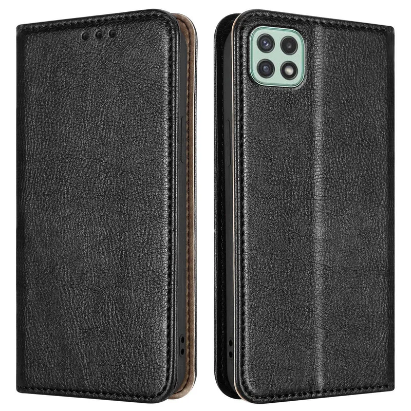 Cadorabo Hülle kompatibel mit Samsung Galaxy A22 5G Schutzhülle mit Magnetverschluss, Standfunktion und Kartenfächer