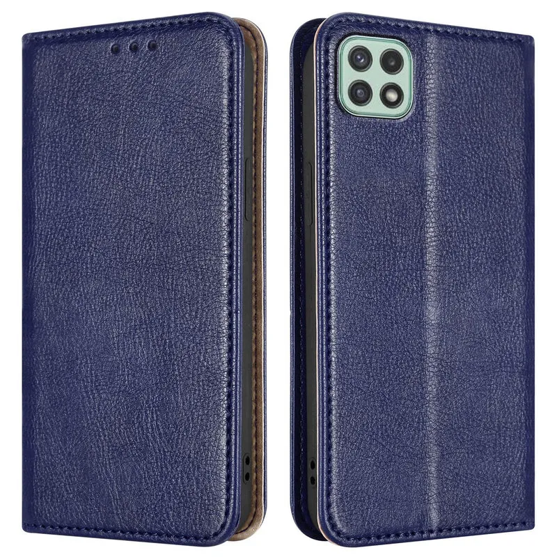 Cadorabo Hülle kompatibel mit Samsung Galaxy A22 5G Schutzhülle mit Magnetverschluss, Standfunktion und Kartenfächer