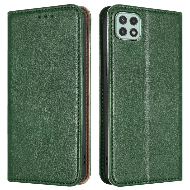 Cadorabo Hülle kompatibel mit Samsung Galaxy A22 5G Schutzhülle mit Magnetverschluss, Standfunktion und Kartenfächer