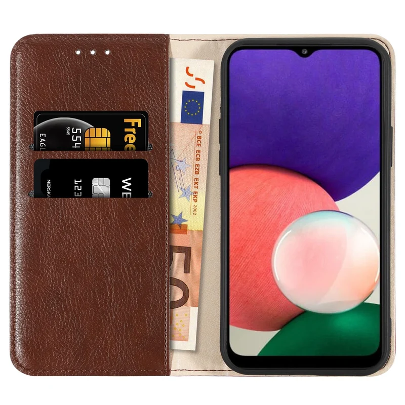 Cadorabo Hülle kompatibel mit Samsung Galaxy A22 5G Schutzhülle mit Magnetverschluss, Standfunktion und Kartenfächer