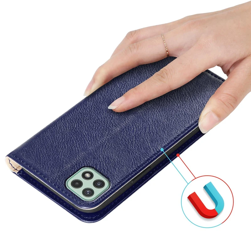 Cadorabo Hülle kompatibel mit Samsung Galaxy A22 5G Schutzhülle mit Magnetverschluss, Standfunktion und Kartenfächer