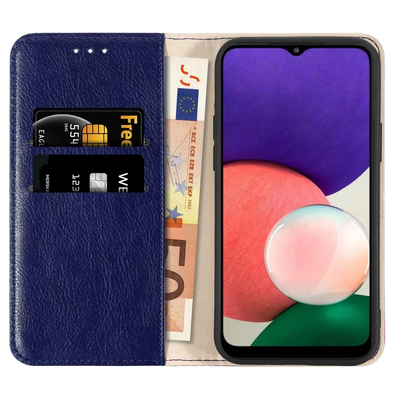 Cadorabo Hülle kompatibel mit Samsung Galaxy A22 5G Schutzhülle mit Magnetverschluss, Standfunktion und Kartenfächer