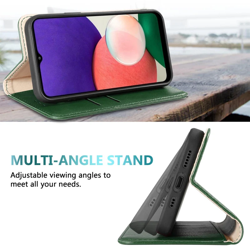 Cadorabo Hülle kompatibel mit Samsung Galaxy A22 5G Schutzhülle mit Magnetverschluss, Standfunktion und Kartenfächer