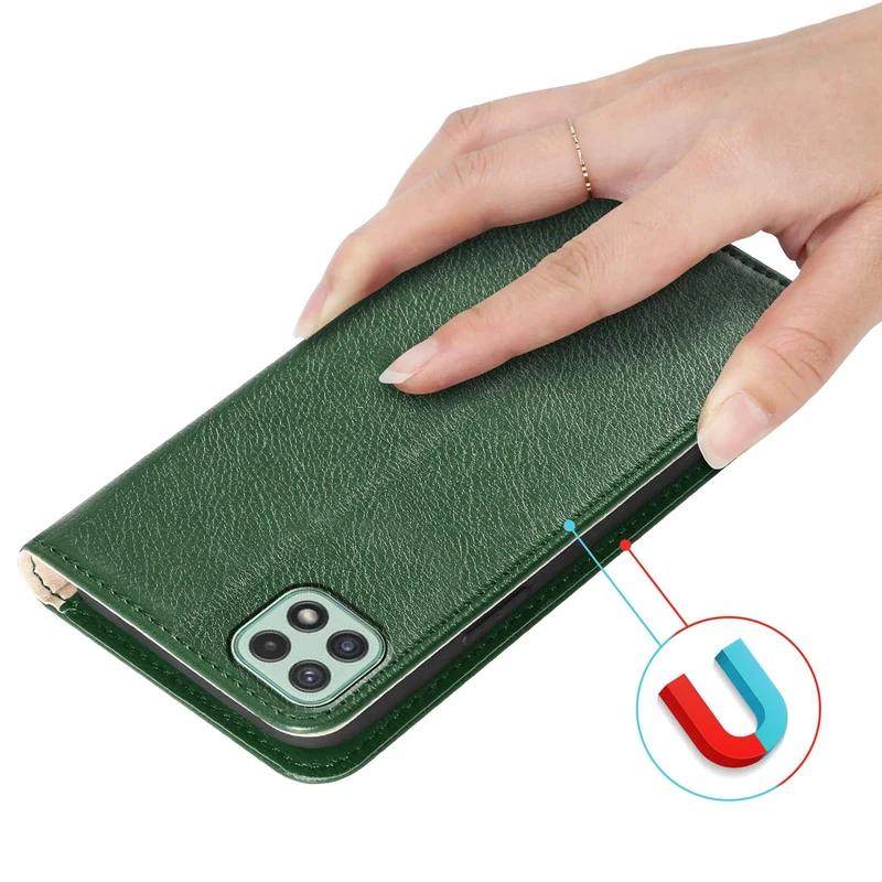 Cadorabo Hülle kompatibel mit Samsung Galaxy A22 5G Schutzhülle mit Magnetverschluss, Standfunktion und Kartenfächer